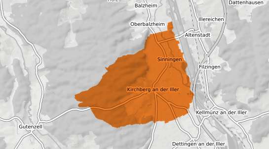 Mietspiegelkarte Kirchberg an der Iller